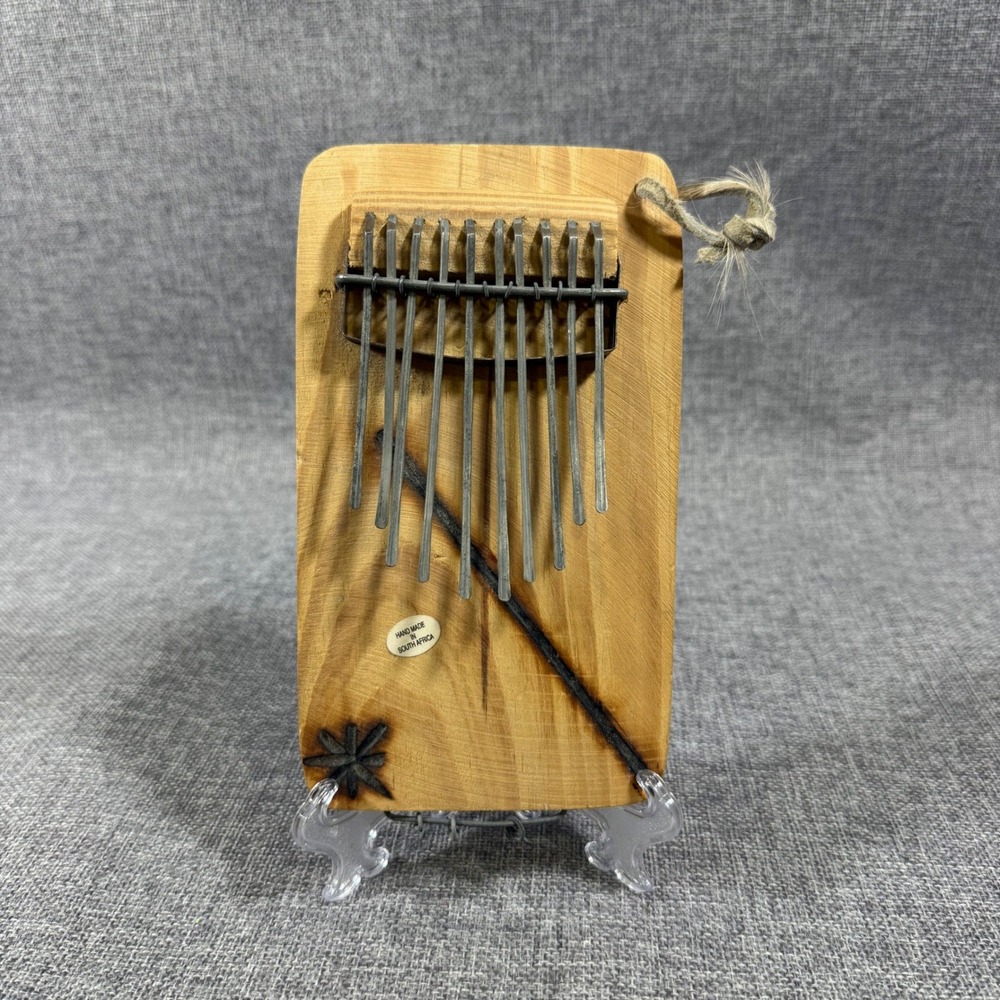 VTG Kalimba Thumb Piano South Africa Natural Wood Folk Art Mbira Burnished Star
